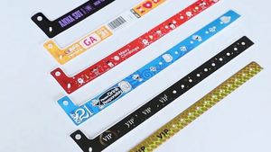 Pulsera de PVC Desechable Personalizada con Logotipo, Color y Tamaño a Medida - Venta al por Mayor, Ecológica, Tejida, para Conciertos, Parques de Atracciones - Product Image 2