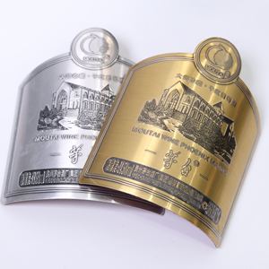 Targhetta in metallo di lusso personalizzata per bottiglie di alcol di Whisky Vodka <span class=keywords><strong>Gin</strong></span> con Logo personalizzato adesivo e incisione - Product Image 3
