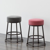 Tabouret de bar en bois massif et fer forgé de style nordique, chaise haute pour usage commercial dans les cafés, les salons de thé, les pizzerias