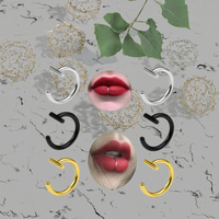 Faux piercing de nez, fausses bagues de lèvre, fausses bagues de nez à clipser, bijoux de lèvre en acier inoxydable pour femmes et hommes