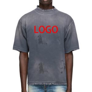 Chemises Vintage Surdimensionnées Lavées T-shirt Personnalisé en Gros Lavé à la Pierre - Product Image 1