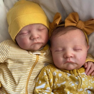 20 inç otantik silikon yeniden doğmuş yürümeye başlayan bebek Twins gerçekçi amerikan yeniden uyku kız bebek - Product Image 2