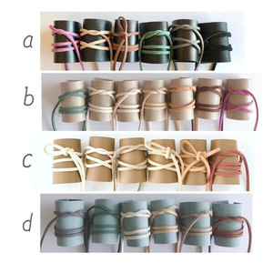 ยางมัดผมทำจากหนังที่หรูหราที่คาดผมที่มีสีสันและยางยืดหางม้าสั่งทำ - Product Image 5