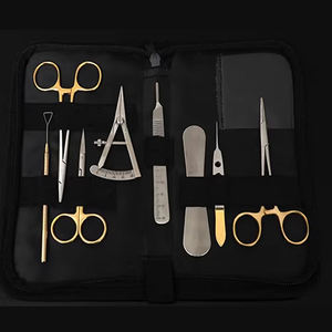 Kit d'instruments chirurgicaux pour double paupière, chirurgie esthétique ophtalmique, outils d'implantation de sutures, porte-aiguilles à manche doré - Product Image 4