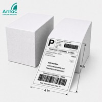 Étiquettes thermiques directes Antac 4x6 résistantes à l'huile, autocollants brillants imperméables et permanents pour entrepôt, exposition et inventaire
