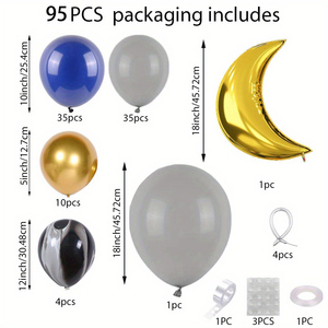 우주 테마 파티 장식 네이비 블루 골드 달 소년 생일 풍선 아치 세트 베이비 샤워 파티 장식 - Product Image 2
