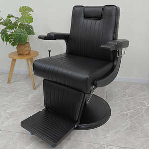 A <b>Reclining</b> Barber Shop <b>Chair</b> for Men Salon Furniture with Massage Feature Leather Material for Barbershop & Workshop - Product Image 2