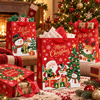 Sacs de shopping de Noël en carton blanc avec logo personnalisé, imprimés en couleur, sacs cadeaux pour les promotions de vente au détail, emballages cadeaux