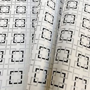 Papel Tapiz Minimalista de Estilo Chino Moderno con Rayas y Cuadros en Relieve 3D, Grueso, No Tejido, para Dormitorio, Gimnasio, Comedor, Cabeceras - Product Image 5