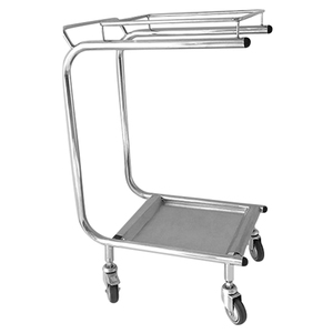<span class=keywords><strong>Chariot</strong></span> de ramassage des <span class=keywords><strong>d</strong></span>échets en acier inoxydable avec pédale, support pour sacs poubelles et roues, pour le <span class=keywords><strong>nettoyage</strong></span> commercial - Product Image 2