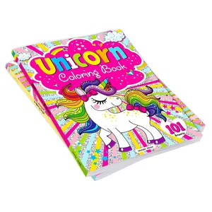 Custom Softcover Children Unicorn Colouring Libros Crayons Coloring Book Printing For Kids