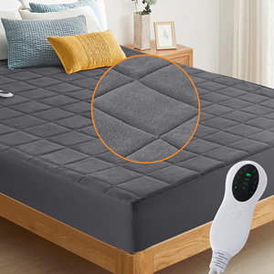 Heated Fitted Mattress Cover Coral Fleece Electric Heating Mattress <b>Pad</b> Luxury Digital Controller Auto Timer Adjustable Temper - Product Image 1