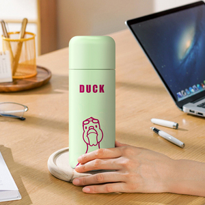 2024 New 600ml Stainless Steel Water Bottle Cute 3d Printed Design <b>Straw</b> Vacuum Style For Green - Product Image 4