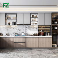 Armoire de cuisine moderne en aluminium à 2 portes, couleur personnalisée, avec évier, résistante à l'eau et écologique
