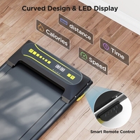 Caminadora Plegable de 2.25HP con Consola LED y Control Remoto para Ejercicio en Casa o Debajo del Escritorio