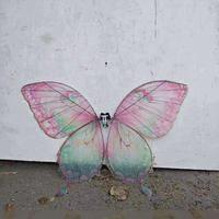JIN PENG Papillon Bionique Réaliste Télécommandé avec Lumières LED Colorées pour Spectacle de Scène de Mariage