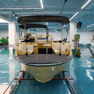<span class=keywords><strong>Bateau</strong></span> de pêche moderne en aluminium pour le sport, la vitesse et la famille avec pont ouvert, auvent pare-soleil, installation pour la pêche et sièges de détente. - Product Image 4