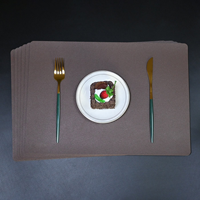 6 pièces de sets de table écologiques, sous-verres personnalisés résistants à la chaleur, tapis de bureau en cuir de luxe avec LOGO