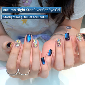 Serie <span class=keywords><strong>azul</strong></span> Otoño <span class=keywords><strong>Noche</strong></span> Estrella Río Cuentas de vidrio Ojo de gato Gel Polaco - Product Image 6