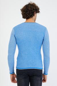 เสื้อสเวตเตอร์ถักแบบเรียบสำหรับผู้ชาย,เสื้อกันหนาวแขนยาวสีดำ - Product Image 5