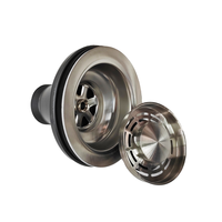 Évier de cuisine moderne Lanbo XCL0013 en marbre et acier inoxydable avec filtre de vidange, finition PVD couleur noir nano, 114 mm