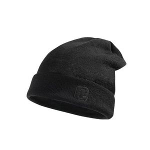 Gorro de lana de color sólido, tejido, cálido, con protección para los oídos, estilo informal para mujer, aislamiento térmico, negro - Product Image 5
