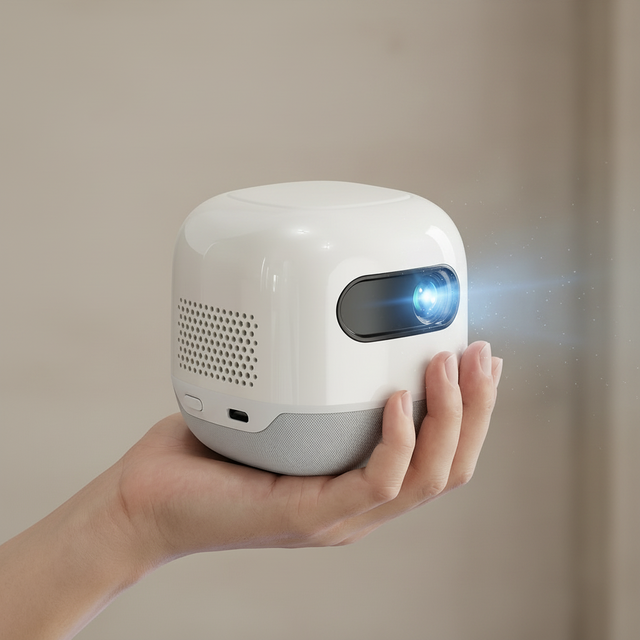 2026 Edition Portable Mini Projector Android 13 4K Ready Auto Focus Built-in 2000mAh Battery HIFI Stereo 200 Inch Screen Size