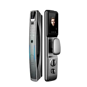 Novo Estilo Tuya Wifi 3D Reconhecimento Facial Automático Completo Impressão Digital Smart Door Lock