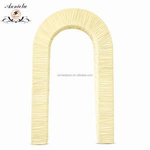 <span class=keywords><strong>Arche</strong></span> de mariage ANNIELU en spandex plissé crème en forme de U pour cérémonie de mariage, événement, fête, décoration de baby shower - Product Image 3