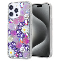 Coque de téléphone KINGSOUL de luxe scintillante entièrement ornée de diamants, antichoc en PC, personnalisable pour femmes, compatible avec les modèles 16/16 Pro/16 Pro Max