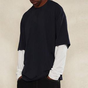 Áo người đàn ông hai lớp pháp Terry thời trang hoodie dài tay áo đồng bằng áo phông cho in ấn unisex bán buôn - Product Image 3