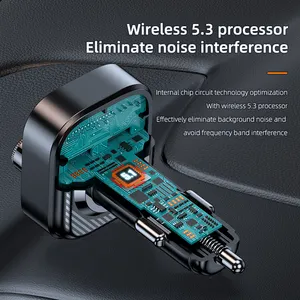 30W Bluetooth 5.3 FM Transmitter HiFi Bass Sound Stronger Dual Mics Bluetooth Car Adapter Hands-Free 30W PD Car Charger
