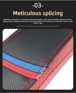 Housse de <span class=keywords><strong>volant</strong></span> de voiture en <span class=keywords><strong>cuir</strong></span> PU de haute qualité cousue à la main bricolage mince accessoire de protection respirant antidérapant - Product Image 5