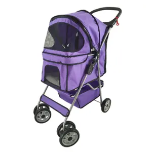 Wholesale Foldable Oxford Fabric Pet Stroller Dog Cat Small Animals 4 Wheels Pet Carrier Trolley Travel Outdoor