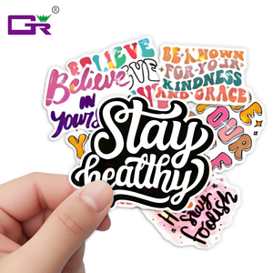 Stiker Holografik Die Cut Vinyl Motivasi Personalisasi Logo Bintang Holografik Tahan Air Stiker Glitter Kustom - Product Image 1