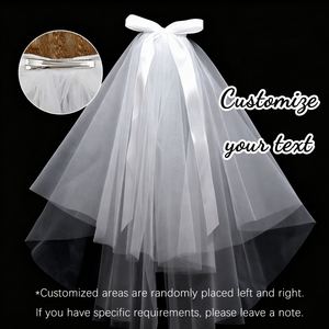 Voiles personnalisés avec nœuds et pinces, accessoires pour cheveux de mariée et de demoiselle d'honneur, décoration et cadeaux de mariage - Product Image 4