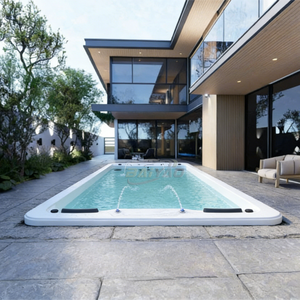 Spa rectangulaire extérieur en gros, 5,5 m, <span class=keywords><strong>piscine</strong></span> à remous, spa familial en acrylique, fonction de massage à jets d'air pour une utilisation en jardin - Product Image 4