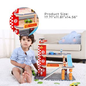 TOOKY TOY Marque Jouer Structure de stationnement en bois Jouet Garage en bois - Product Image 4