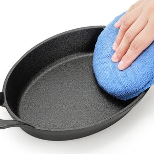 Sartén Redonda de Hierro Fundido, Apta para Horno, Solo Limpieza a Mano, Diseño Minimalista, Sin Recubrimiento, Asas Dobles para Cocina de Gas e Inducción - Product Image 1