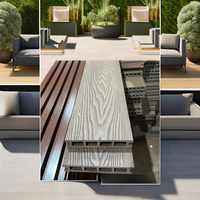 Planche de terrasse composite WPC brossée moderne pour extérieur, 18 mm, étanche, à rainures, installation par clips, grain de bois 3D