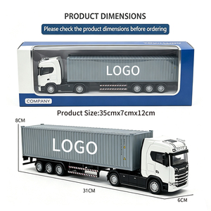 Custom Logo 1:50 Scale Diecast Container Truck Model Alloy Tractor Trailer Cargo <strong>Lorry</strong> for Business Gift Ages 14+ OEM - Product Image 5