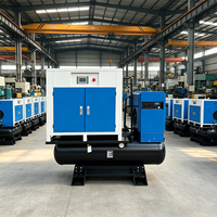 Compresseur tout-en-un à entraînement par courroie, refroidi par air, lubrifié, avec moteur et groupe électrogène 7.5KW 11KW 15KW 22KW Triphasé - Stock disponible
