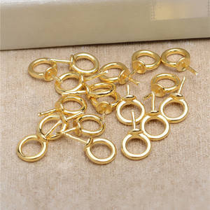 Support de pendentif rond simple en argent S925, taille 8-10, accessoire de boucle pour la fabrication de bijoux - 5616 - Product Image 2