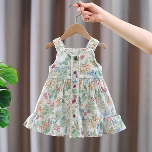 Verano Infant Toddler Pastoral Casual Algodón O-cuello Baby Girl Dress - Product Image 3