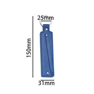 Porte-clés en cuir rectangulaire multicolore, accessoire de bijouterie simple à faire soi-même pour téléphone, sac, bracelet - Product Image 2
