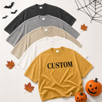 T-shirts pour hommes, t-shirt graphique Halloween, coton 260g, impression personnalisée, coupe ample, épaules tombantes, streetwear unisexe, OEM
