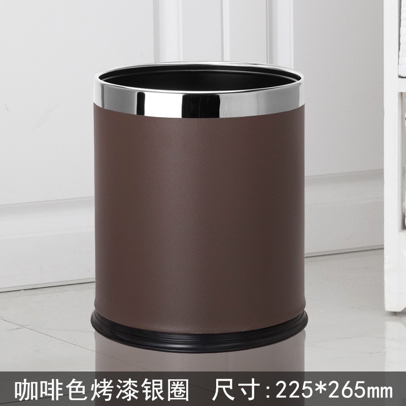 10L Coffee-colored Bucket with Silver Ring