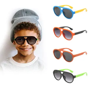 Lunettes de soleil personnalisées colorées avec logo pour enfants, lunettes de soleil de protection UV pour enfants