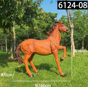 Scultura di Cavallo Bianco Grande per Esterni, Statua di Cavallo in Fibra di Vetro, Decorazione per Zoo, Ornamento Personalizzabile in Dimensioni e Colore - Product Image 3