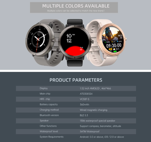 Montre connectée GPS d'extérieur 2026 pour femmes, AMOLED, étanche 5ATM, appels <span class=keywords><strong>iPhone</strong></span>, lampe de poche, sport, robuste, montre connectée pour femme, Mujer Donna - Product Image 6